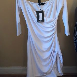 PLT White Bardot Dress